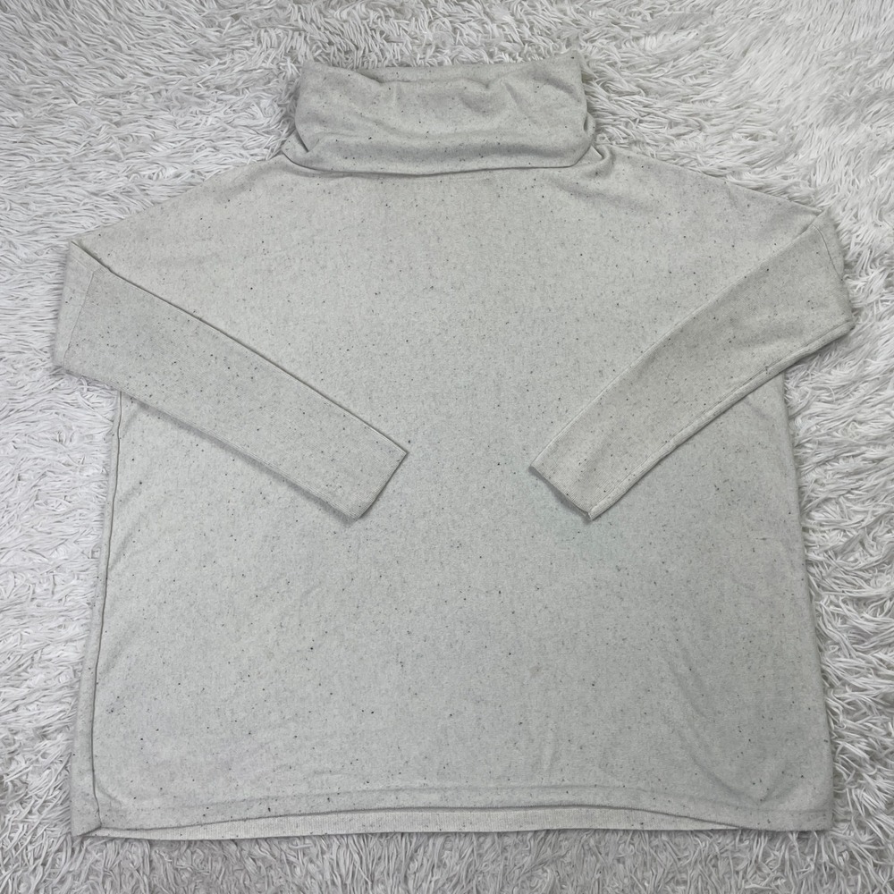Smartwool Sweater Womens Large White Speckled‎ Wool Blend Cowl Neck Sweater L